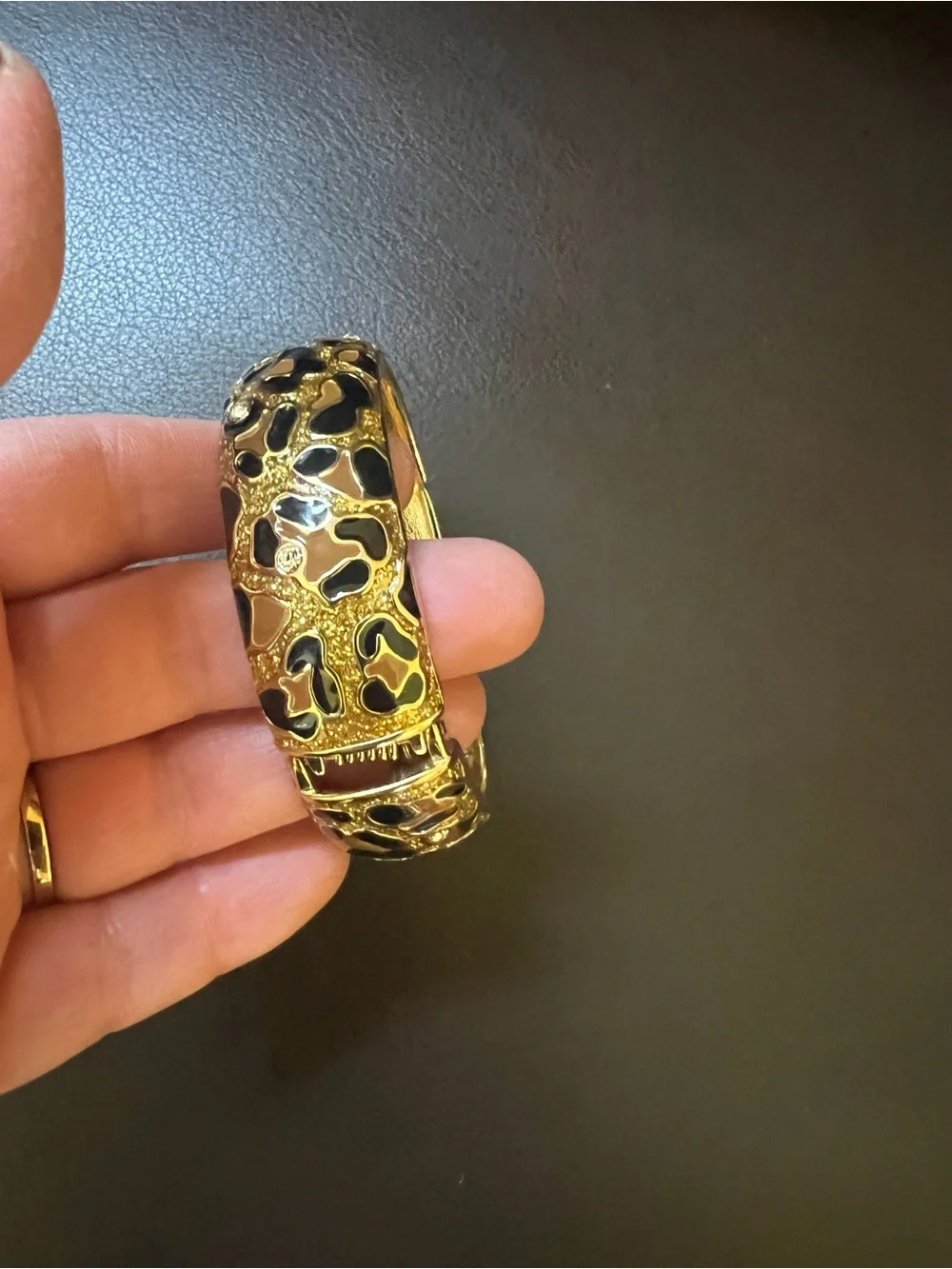 Macy's Bracelet with Enamel and Rhinestones Gold Tone and Black